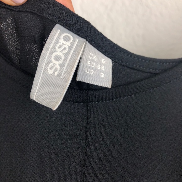 Asos Black Bell Sleeve Dress US size 2 - Picture 3 of 8